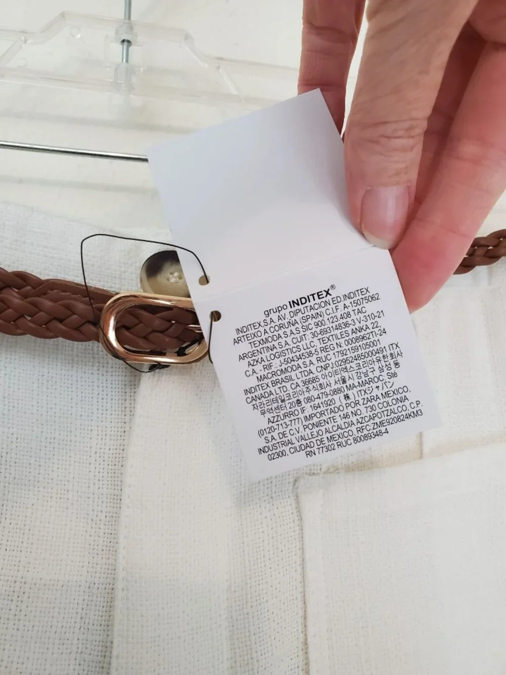 Zara braided belt white cotton culottes